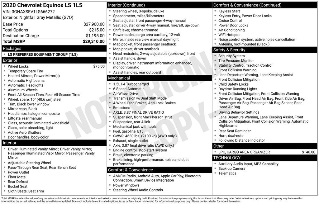 Used 2020 Chevrolet Equinox LS image 29