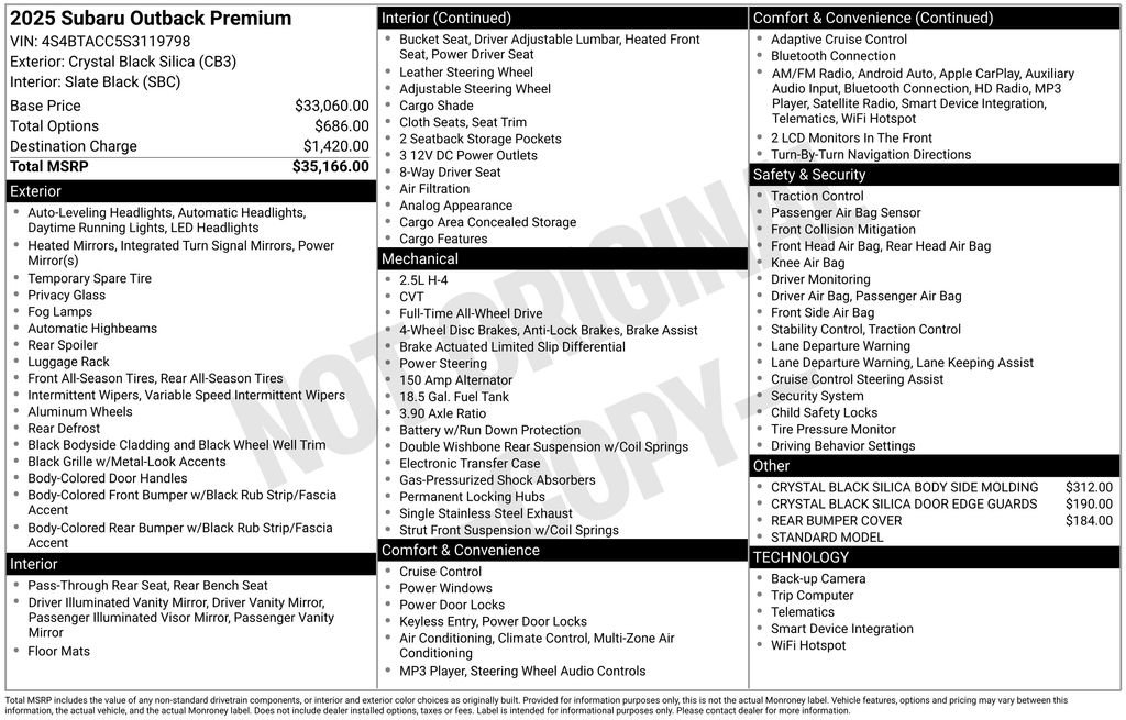 Used 2025 Subaru Outback Premium image 18