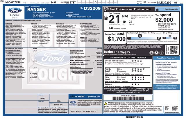 Used 2022 Ford Ranger XLT w/ Equipment Group 301A Mid AWD/4WD image 1