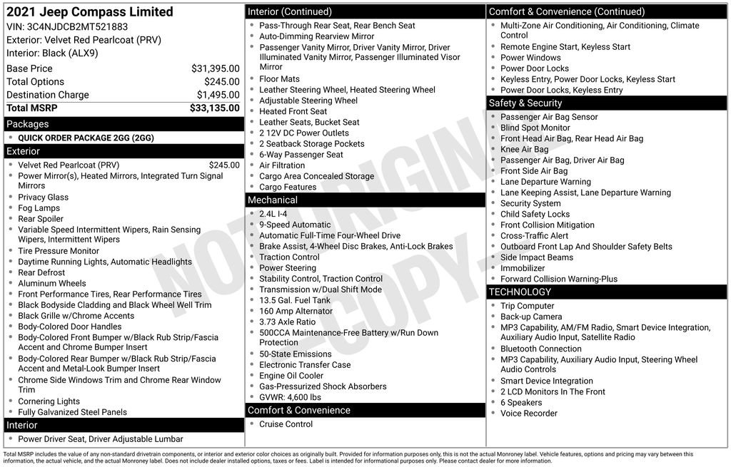Certified 2021 Jeep Compass Limited AWD/4WD image 41