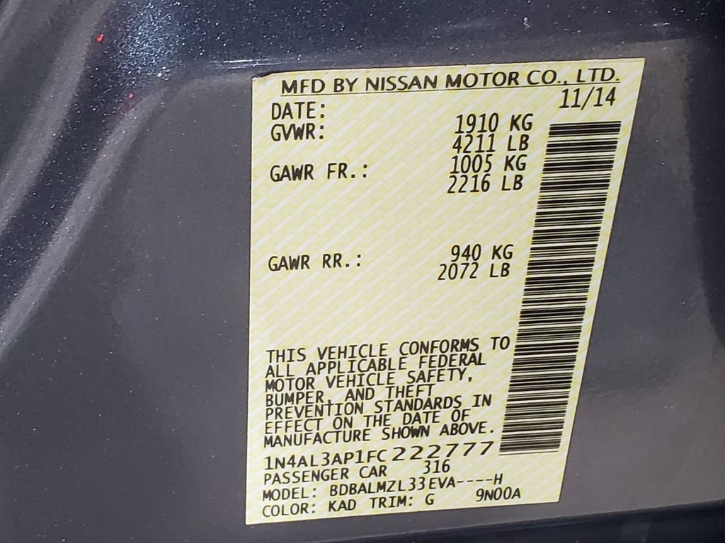 Used 2015 Nissan Altima 2.5 SV w/ Convenience Package FWD image 43