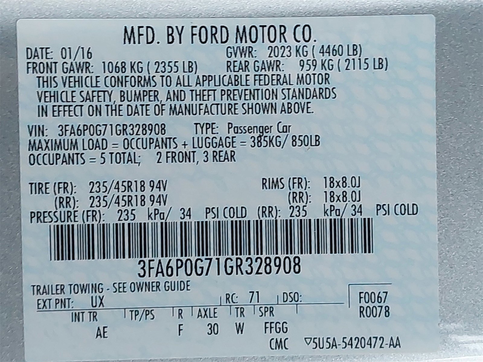 Used 2016 Ford Fusion S w/ Equipment Group 101A image 35