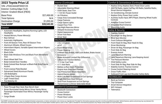 Used 2023 Toyota Prius LE image 28