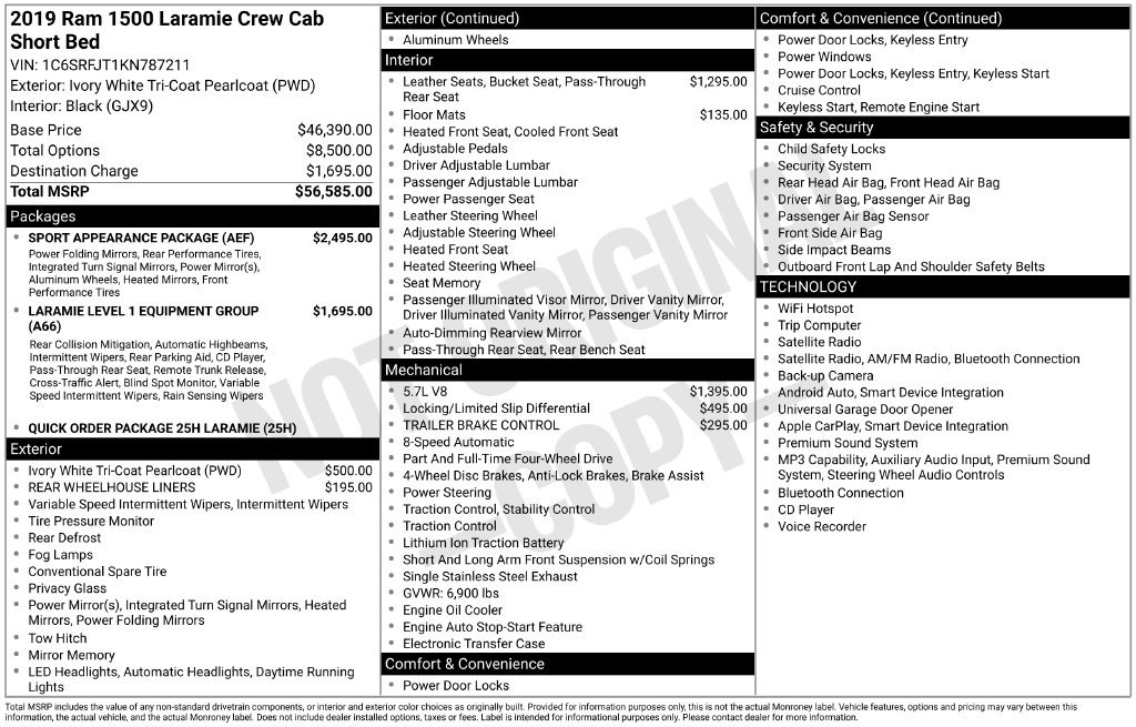 Used 2019 RAM 1500 Laramie w/ Sport Appearance Package AWD/4WD image 42