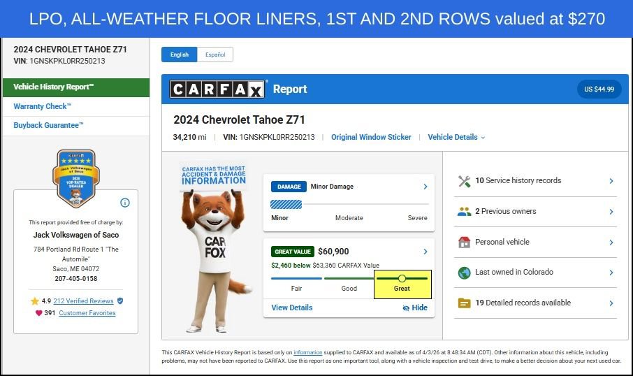 Used 2024 Chevrolet Tahoe Z71 w/ Z71 Off-Road Package image 12