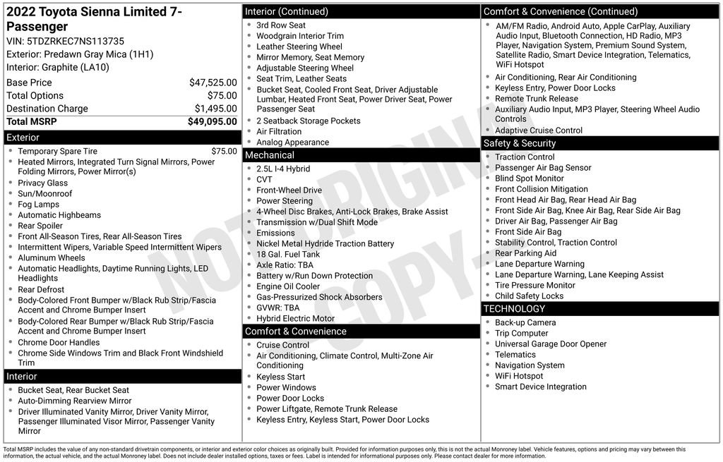 Used 2022 Toyota Sienna Limited image 32