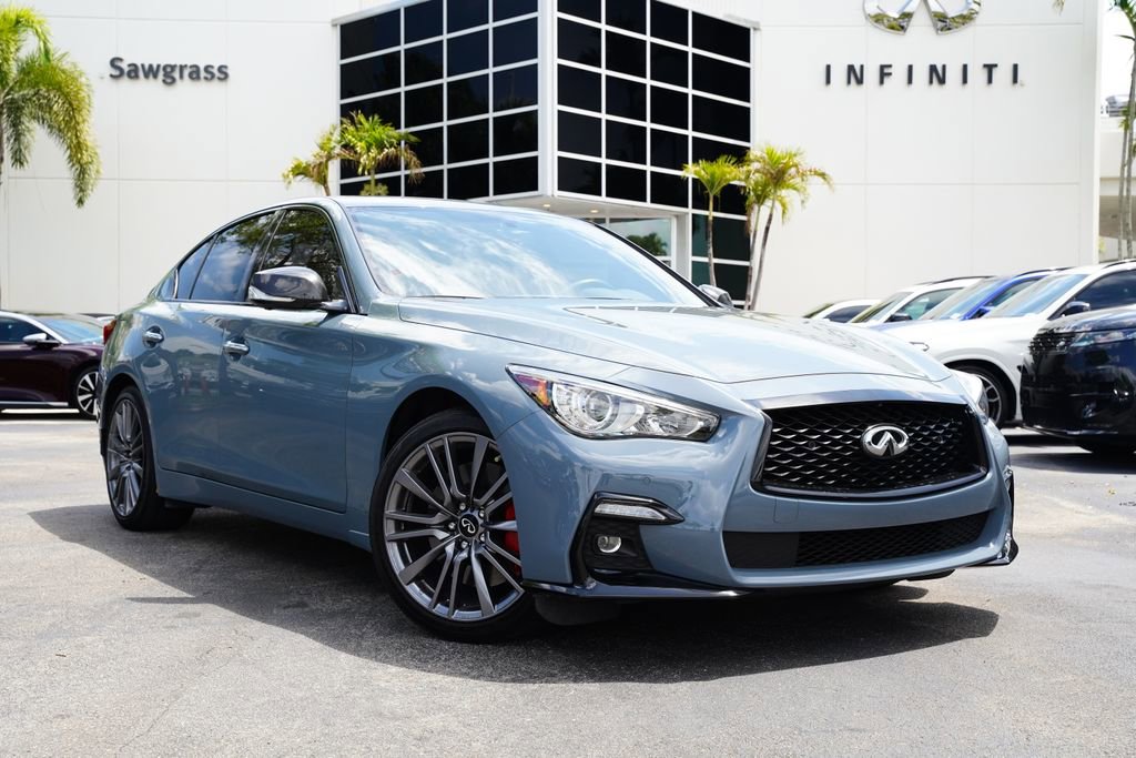 Used 2023 INFINITI Q50 Red Sport 400 w/ Carbon Fiber Package image 1
