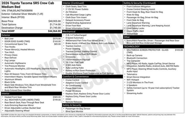 New 2026 Toyota Tacoma SR5 AWD/4WD image 33