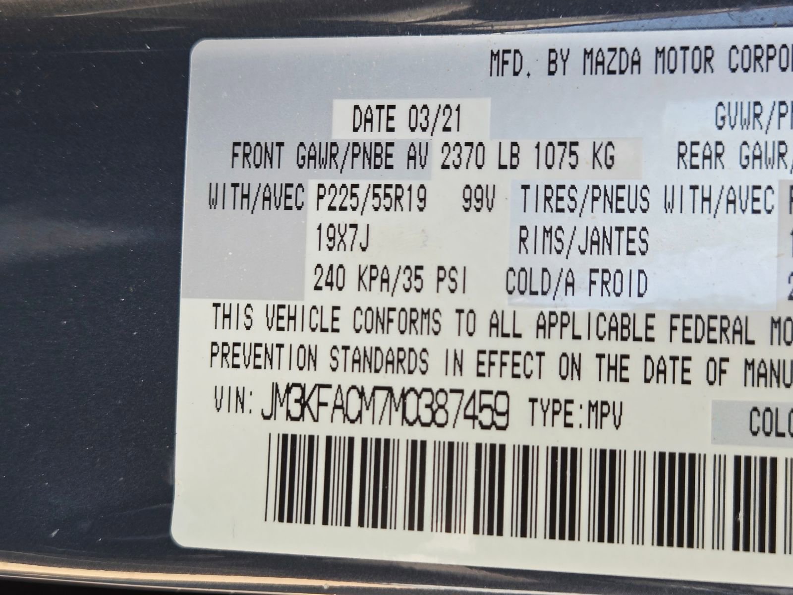 Used 2021 MAZDA CX-5 Carbon Edition image 10