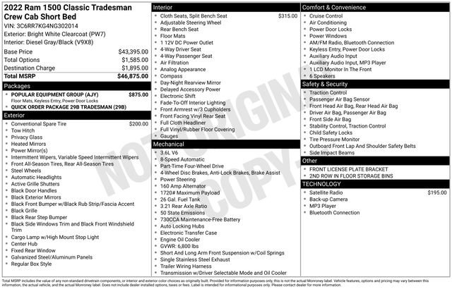 Used 2022 RAM 1500 Tradesman w/ Popular Equipment Group AWD/4WD image 6