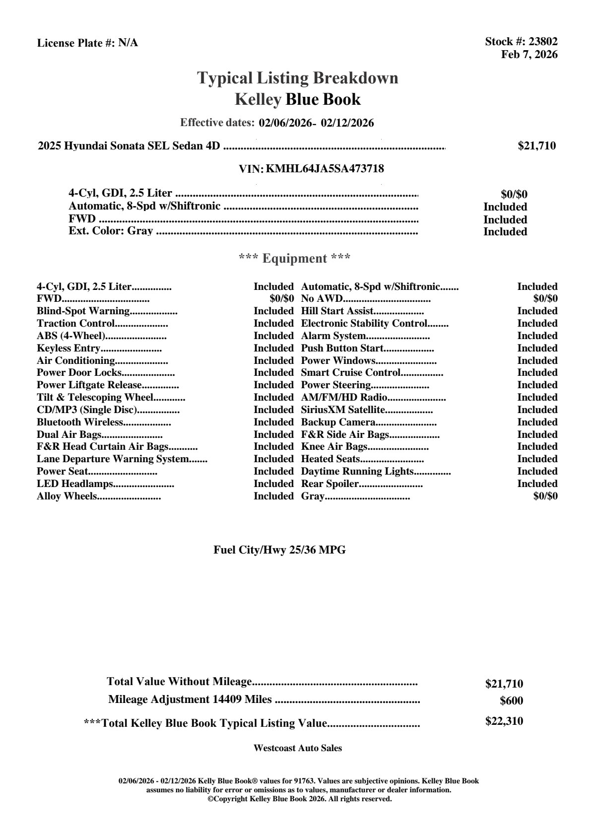 Used 2025 Hyundai Sonata SEL image 6