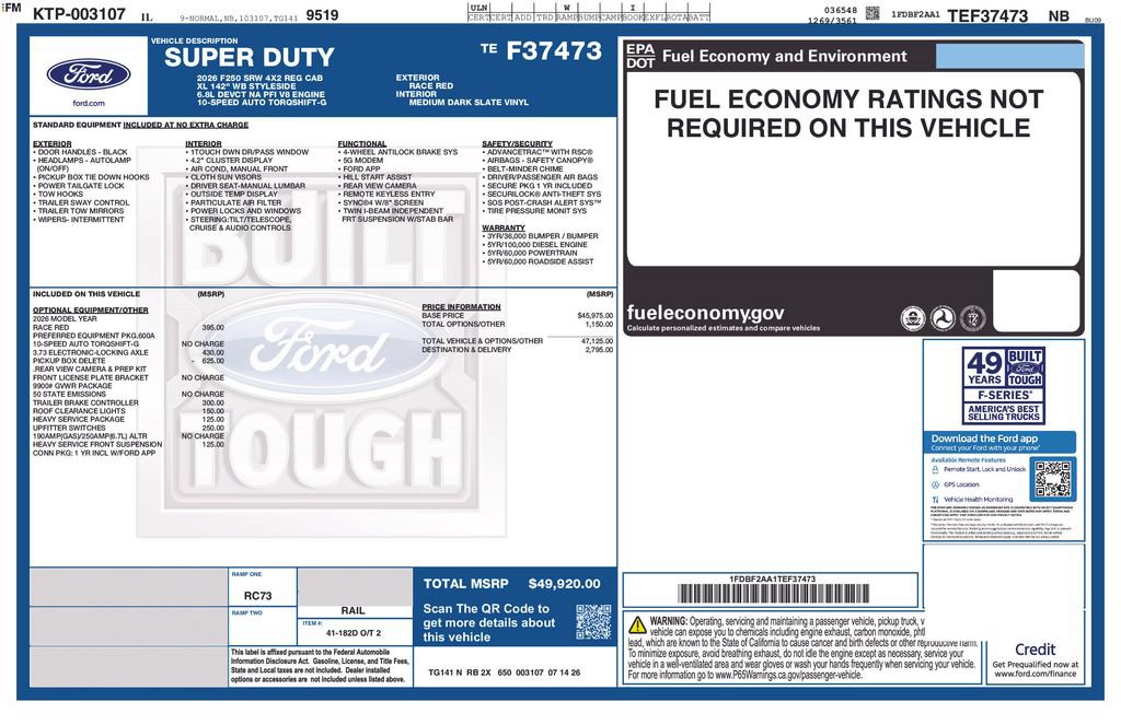 New 2026 Ford F250 XL RWD image 5