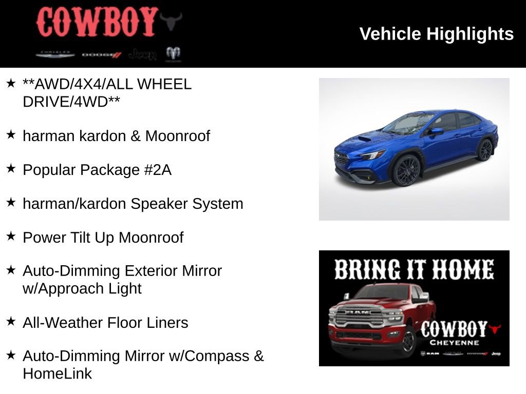 Used 2024 Subaru WRX Premium w/ Popular Package #2A AWD/4WD image 2