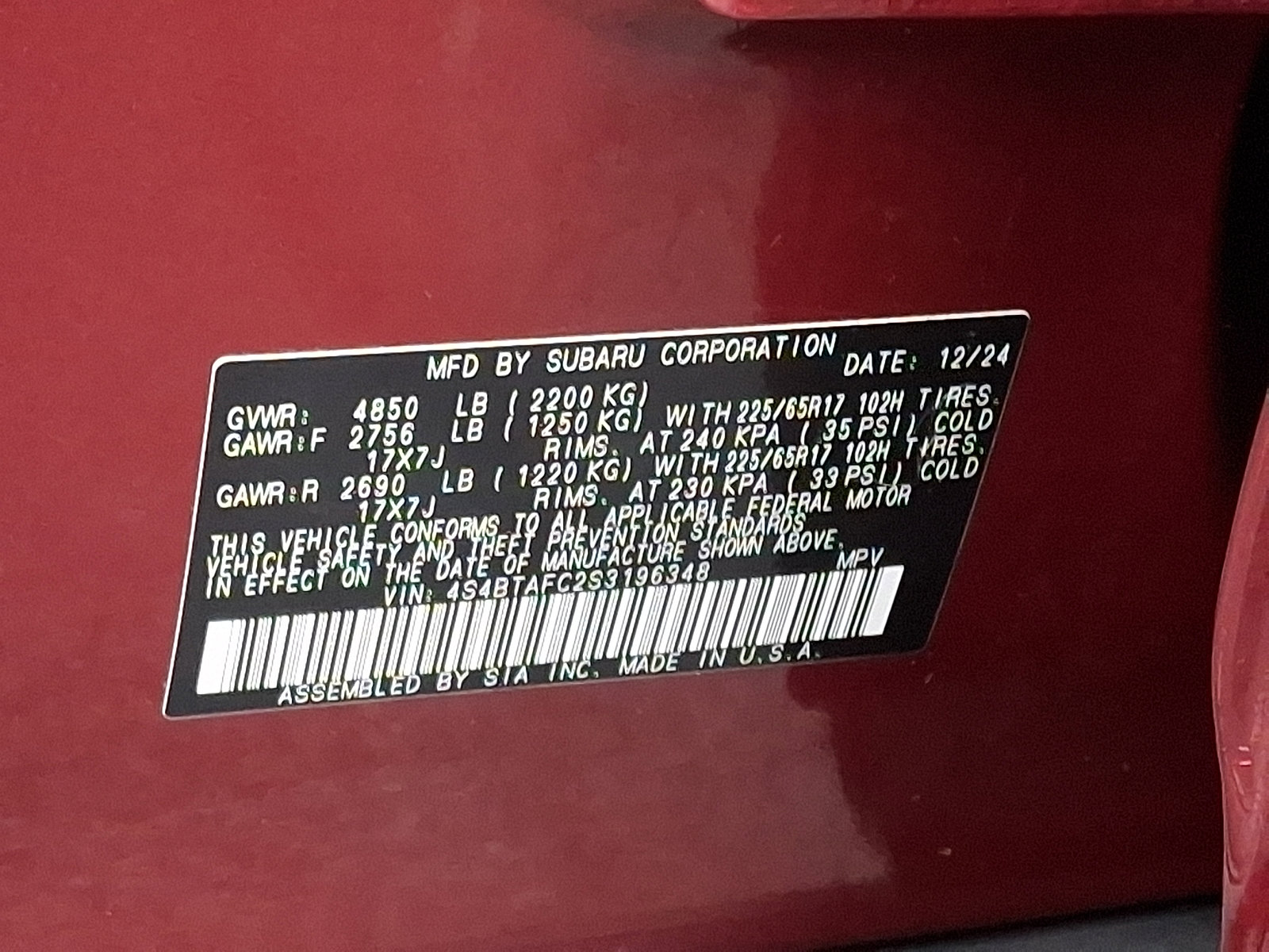 Certified 2025 Subaru Outback Premium image 28