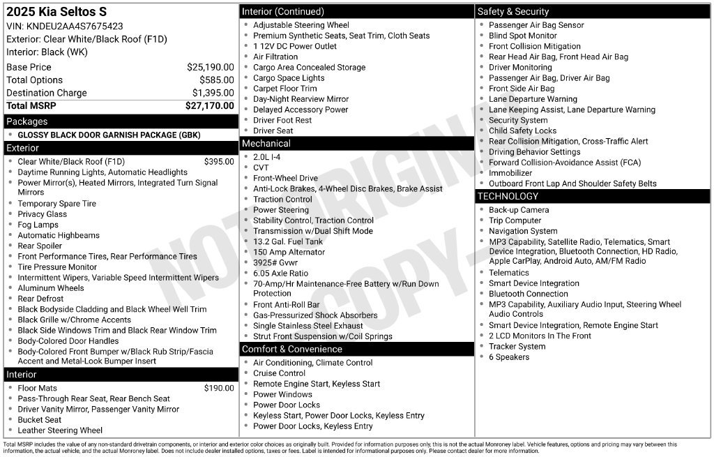 Used 2025 Kia Seltos S FWD image 4