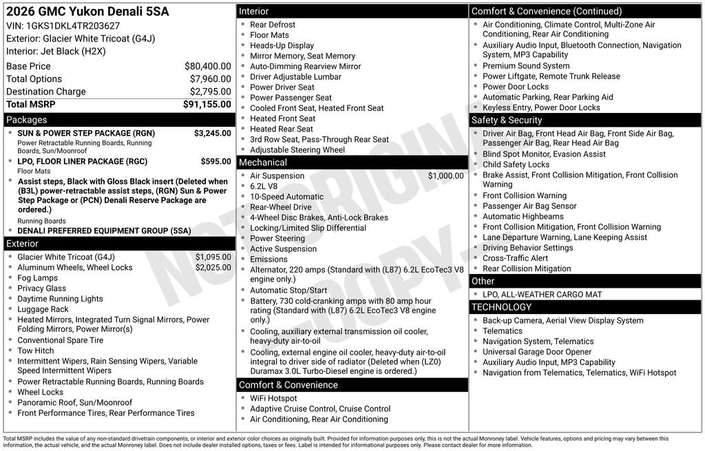 New 2026 GMC Yukon Denali w/ Sun & Power Step Package image 4