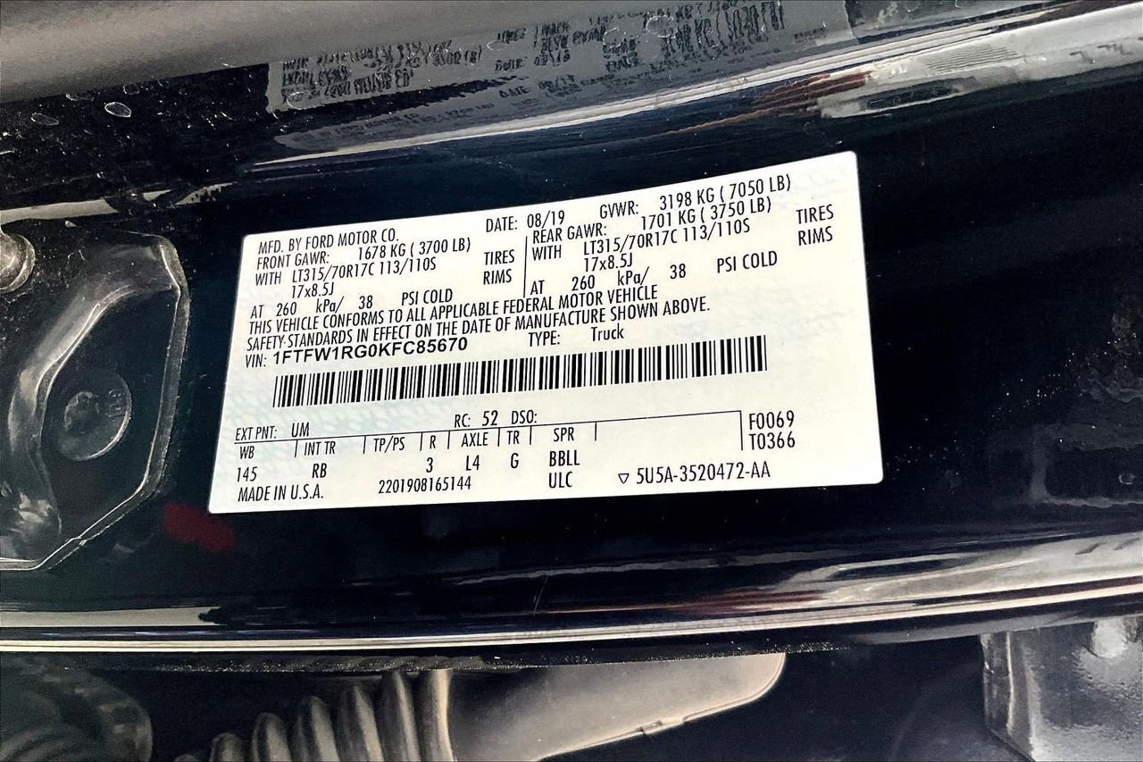 Used 2019 Ford F150 Raptor w/ Equipment Group 802A Luxury image 8