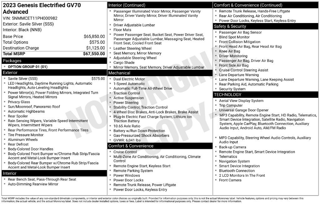 Used 2023 Genesis Electrified GV70 AWD/4WD image 15