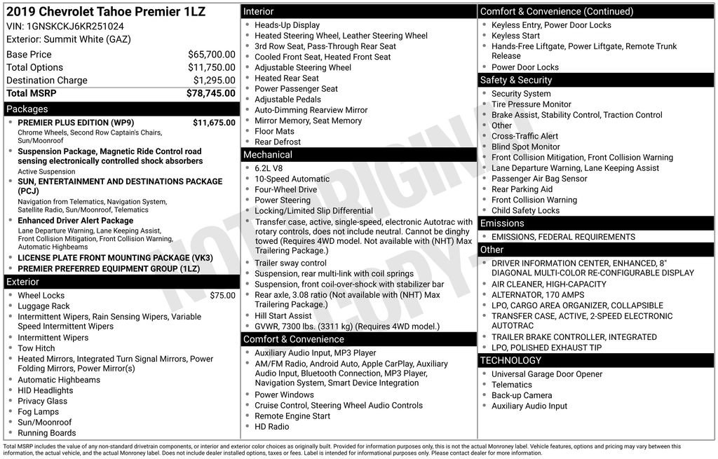 Used 2019 Chevrolet Tahoe Premier w/ Premier Plus Edition image 2