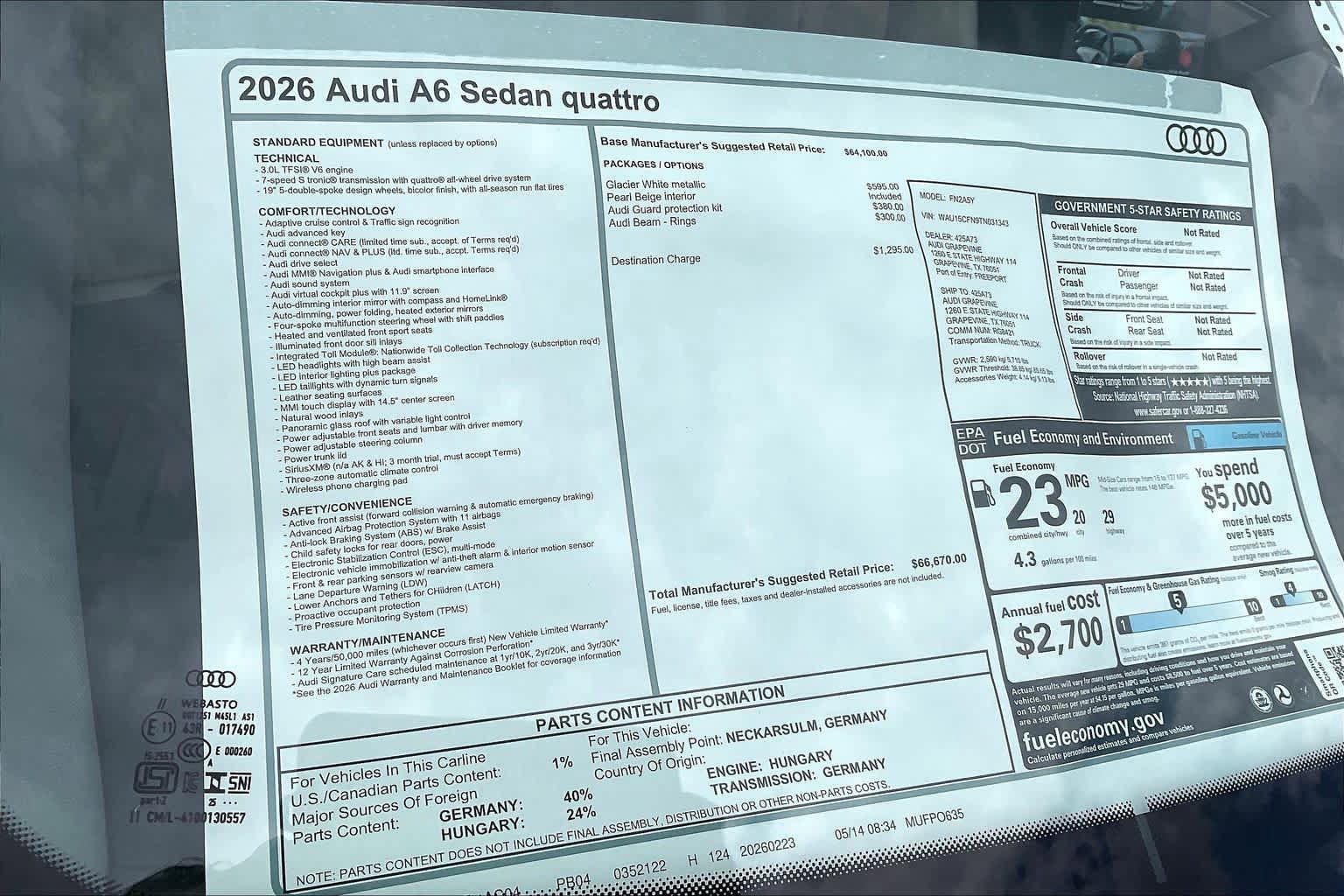 New 2026 Audi A6 Premium AWD/4WD image 18