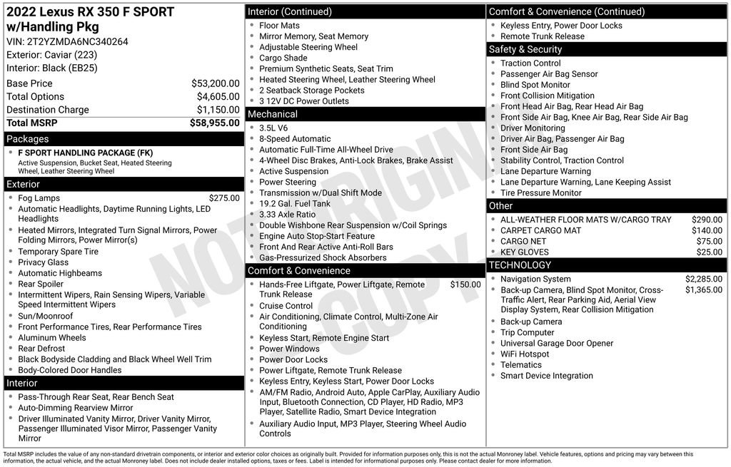 Used 2022 Lexus RX 350 F Sport image 38