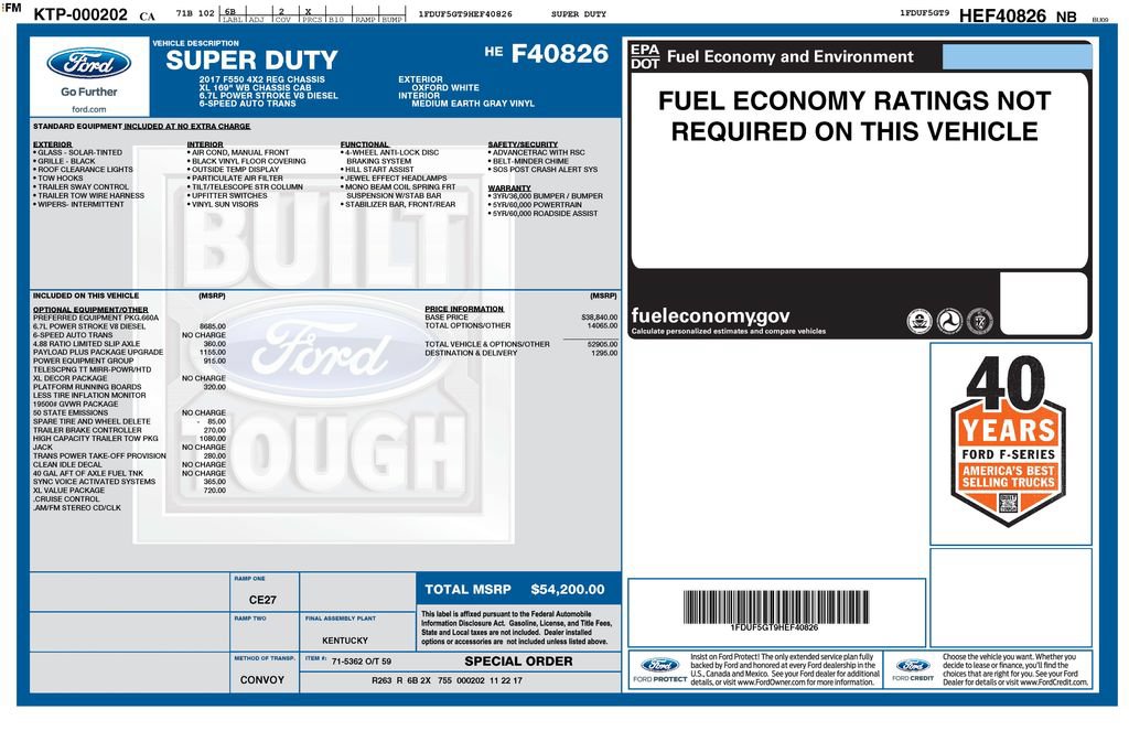 Used 2017 Ford F550 2WD Regular Cab Super Duty image 2