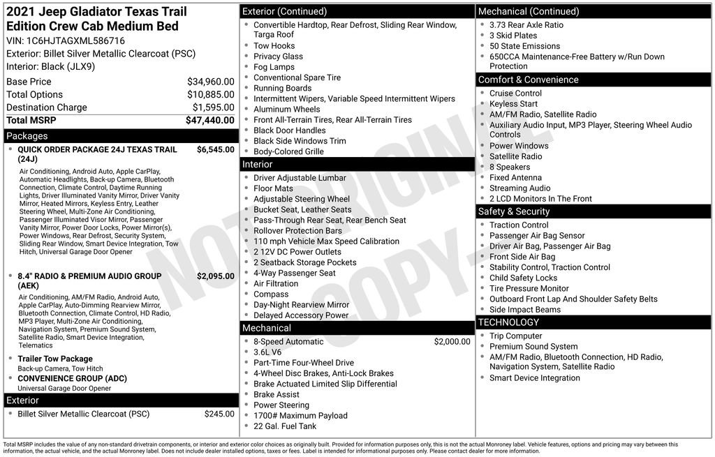 Used 2021 Jeep Gladiator Sport AWD/4WD image 27