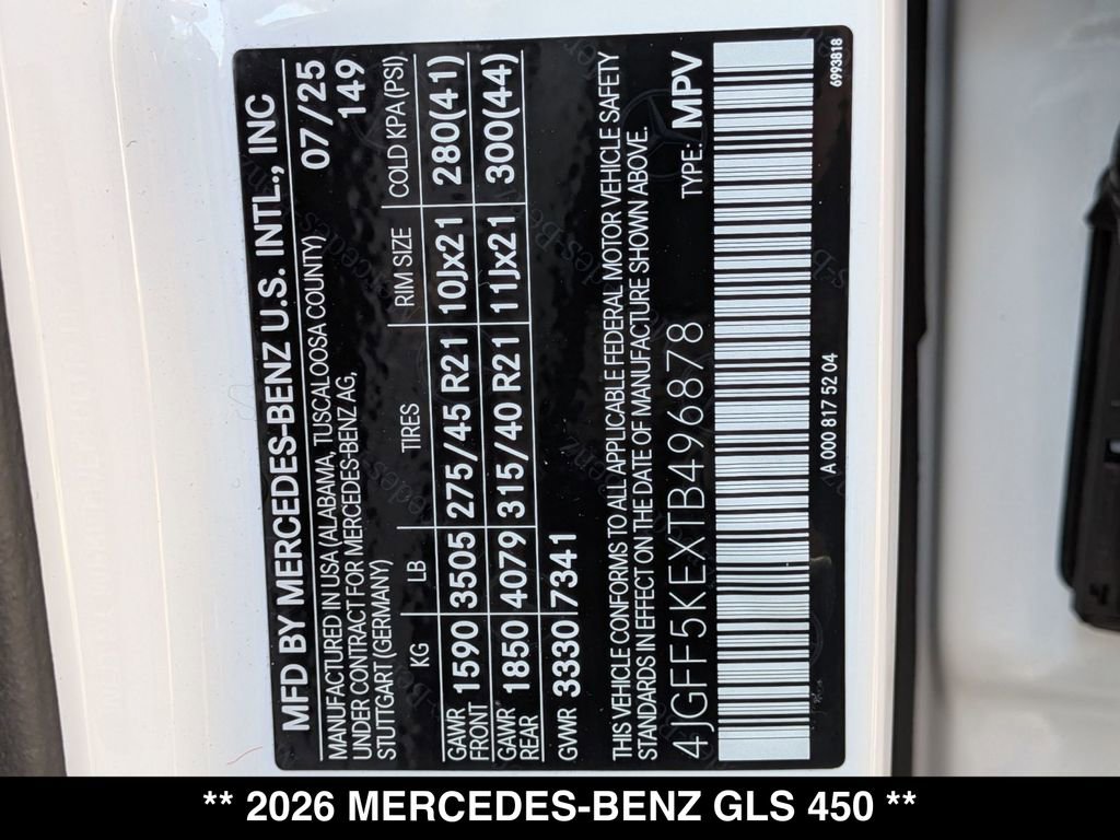 Certified 2026 Mercedes-Benz GLS 450 4MATIC image 29