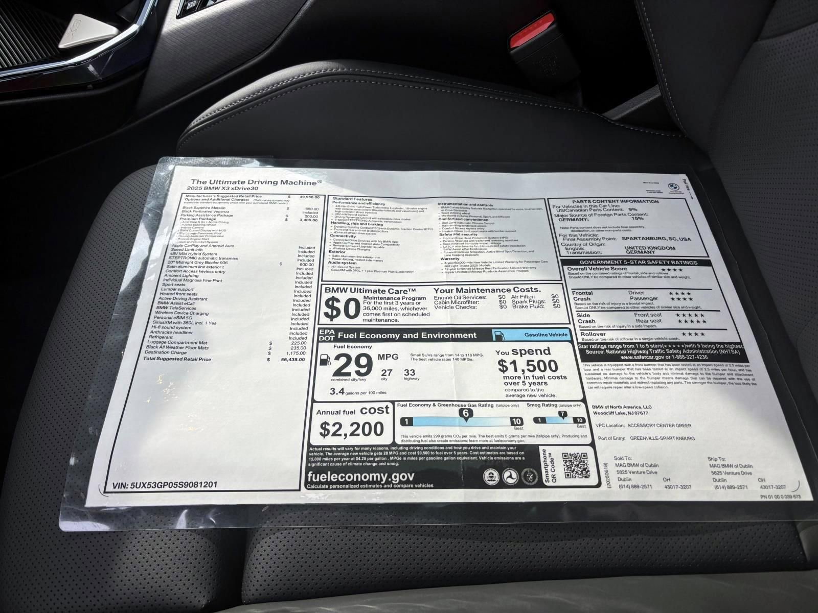 Used 2025 BMW X3 xDrive30i w/ Premium Package image 33