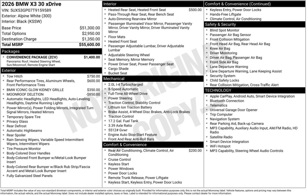 Certified 2026 BMW X3 xDrive30i w/ Convenience Package AWD/4WD image 6
