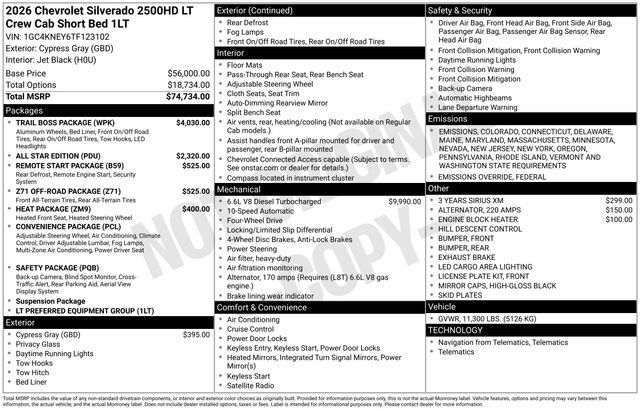 New 2026 Chevrolet Silverado 2500 LT w/ Trail Boss Package image 1