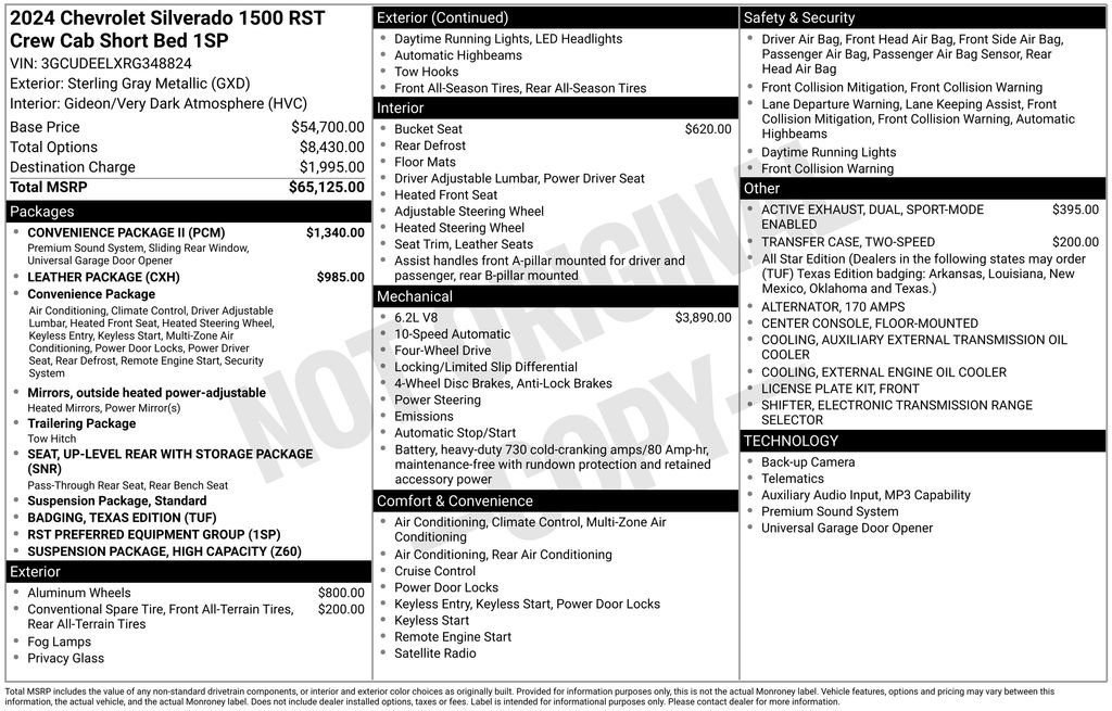 Used 2024 Chevrolet Silverado 1500 RST w/ Convenience Package II AWD/4WD image 37