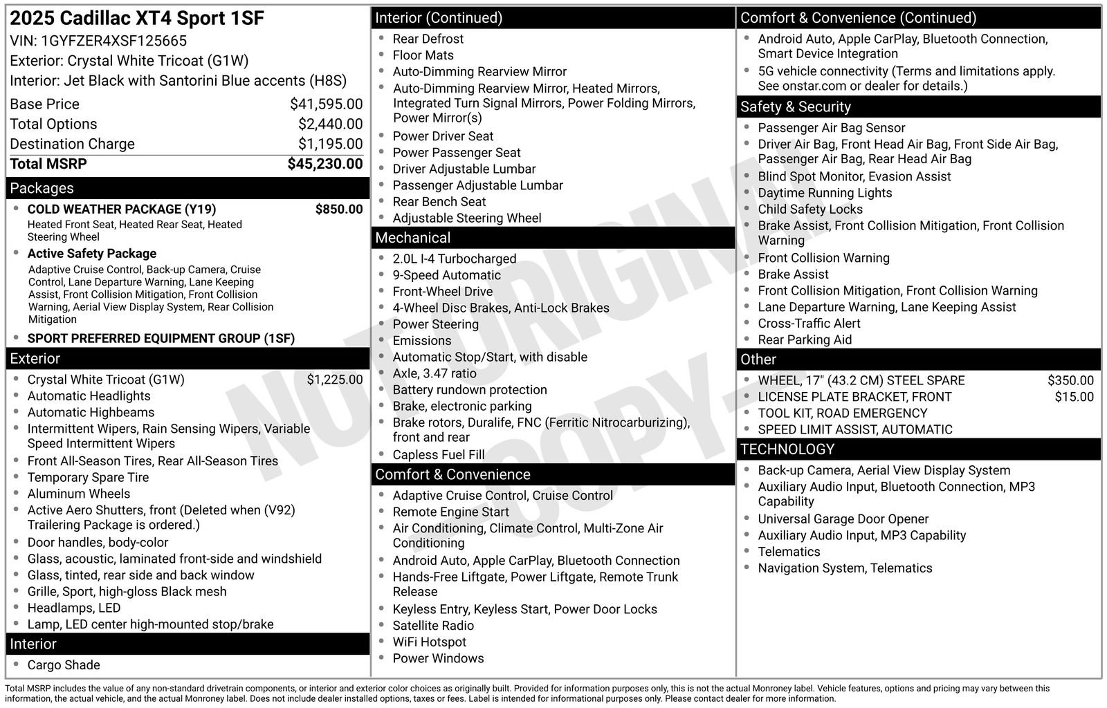 Certified 2025 Cadillac XT4 Sport w/ Cold Weather Package FWD image 35
