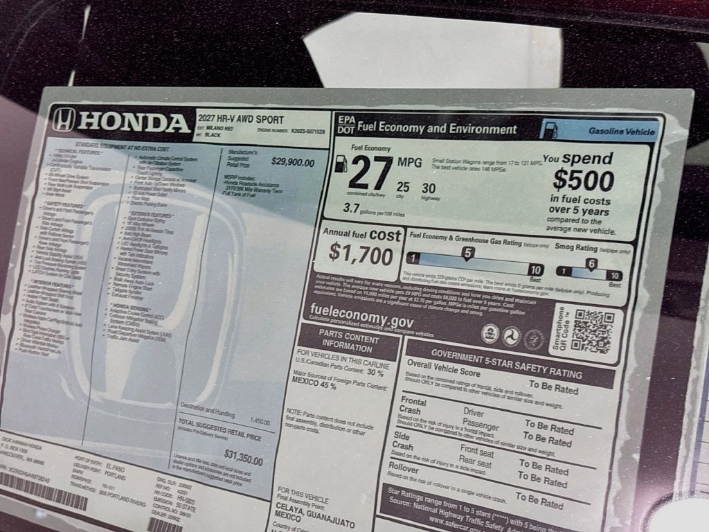 New 2027 Honda HR-V Sport image 23