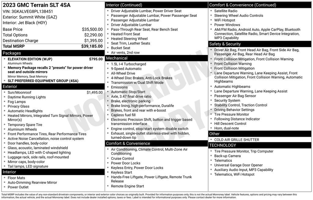 Certified 2023 GMC Terrain SLT w/ Elevation Edition image 6