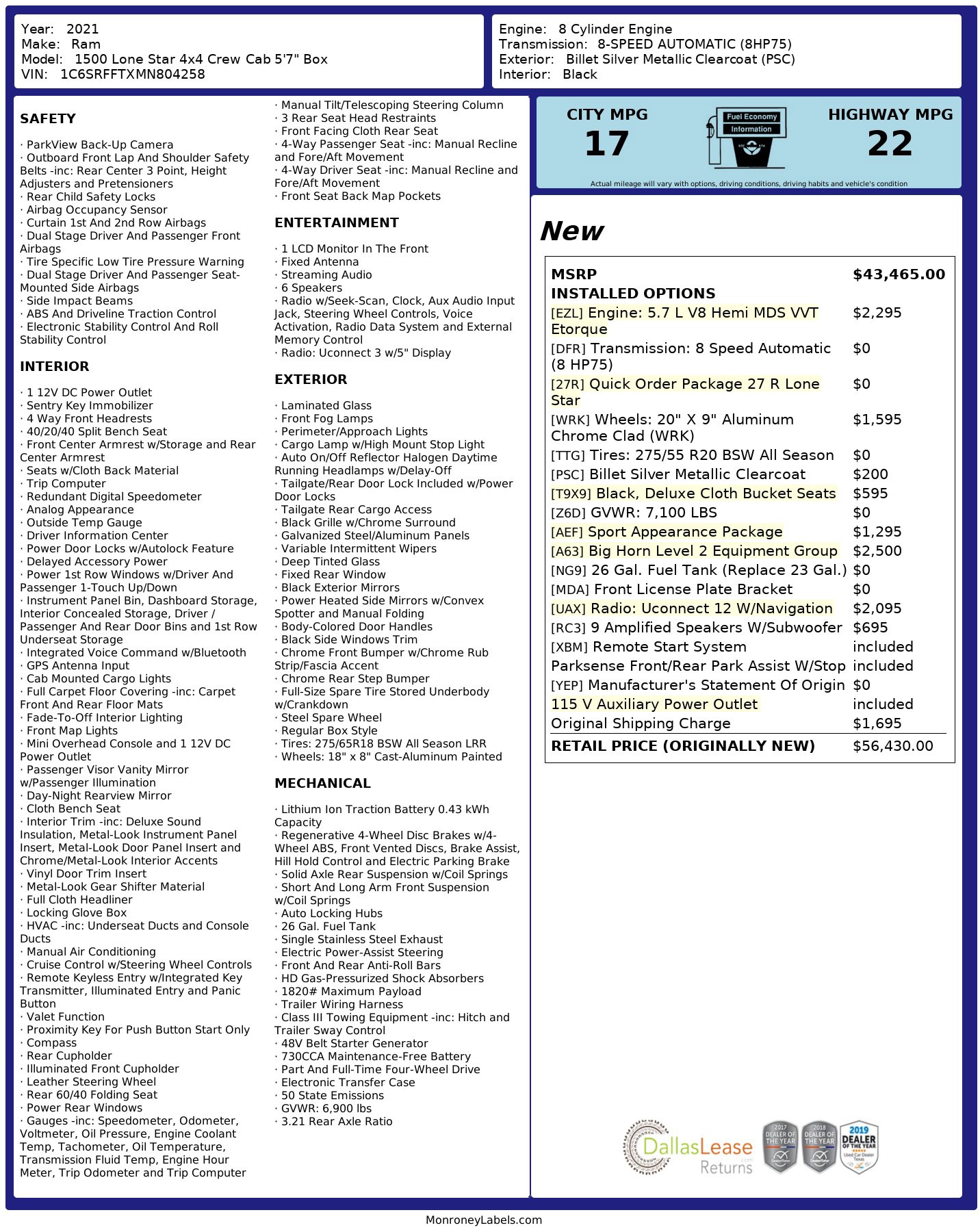 Used 2021 RAM 1500 Lone Star image 2