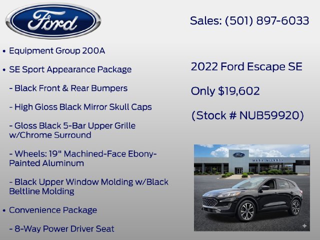 Certified 2022 Ford Escape SE w/ SE Sport Appearance Package FWD image 7