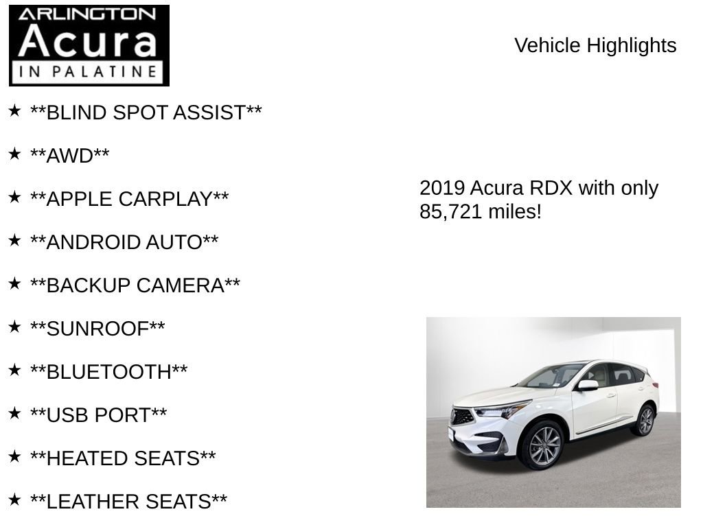 Used 2019 Acura RDX w/ Technology Package FWD image 7