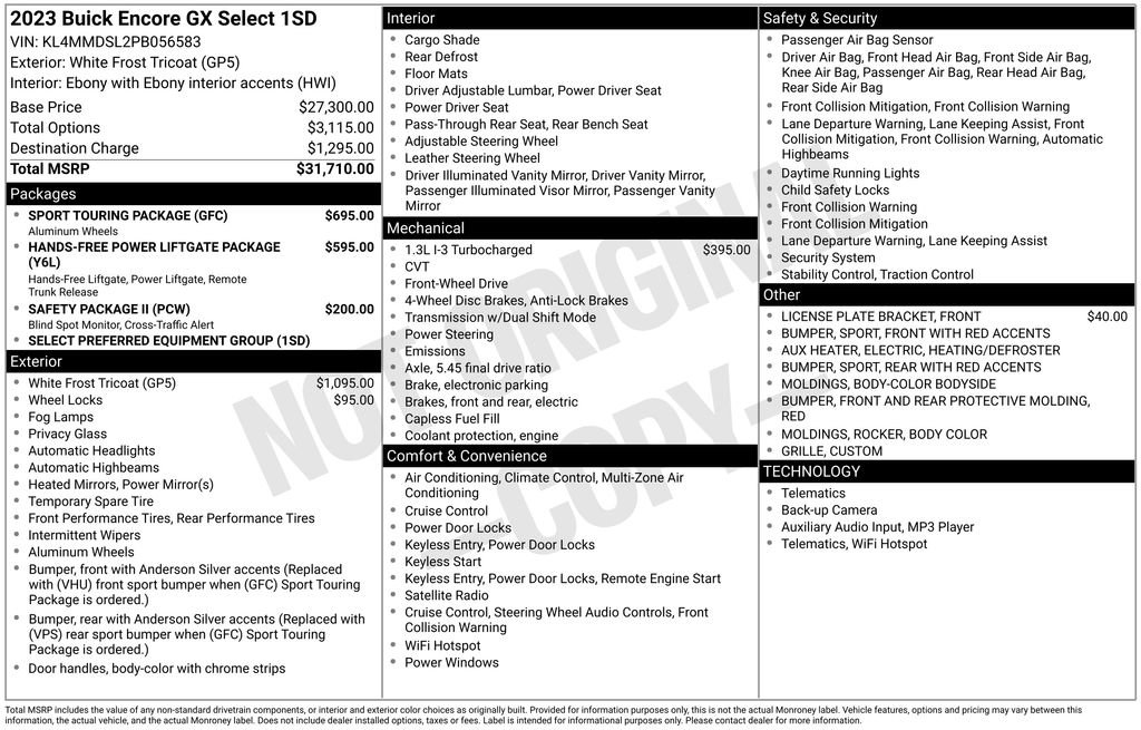 Certified 2023 Buick Encore GX Select w/ Sport Touring Package image 4