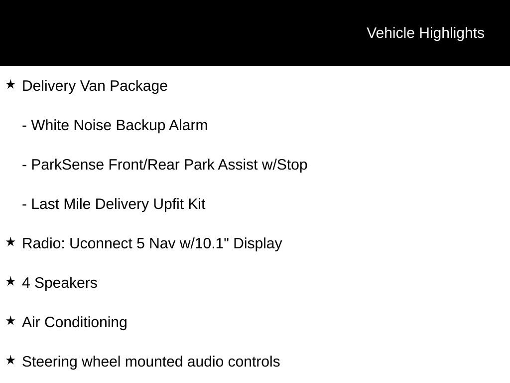 Used 2024 RAM ProMaster 3500 w/ Delivery Van Package image 12