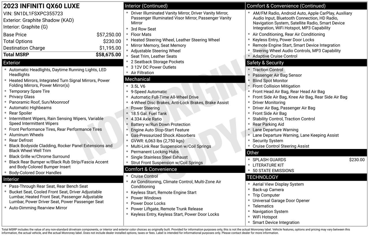 Used 2023 INFINITI QX60 Luxe image 34