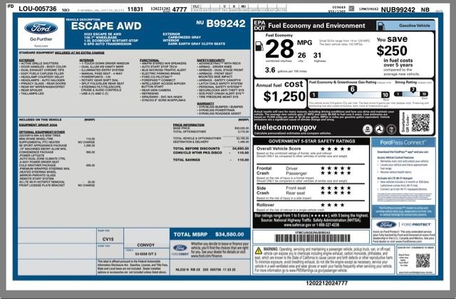 Used 2022 Ford Escape SE w/ SE Sport Appearance Package image 31