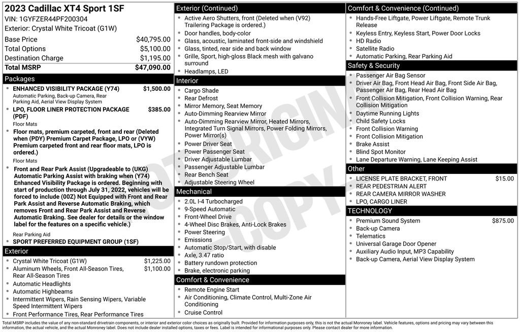 Used 2023 Cadillac XT4 Sport w/ Enhanced Visibility Package image 30