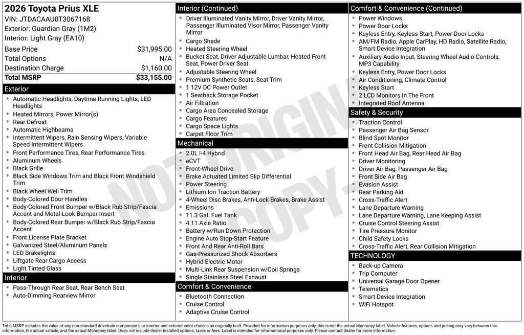 Certified 2026 Toyota Prius XLE FWD image 28