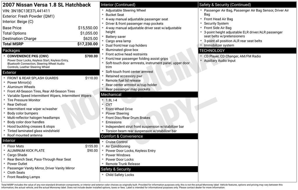 Used 2007 Nissan Versa Hatchback w/ Convenience Pkg FWD image 48