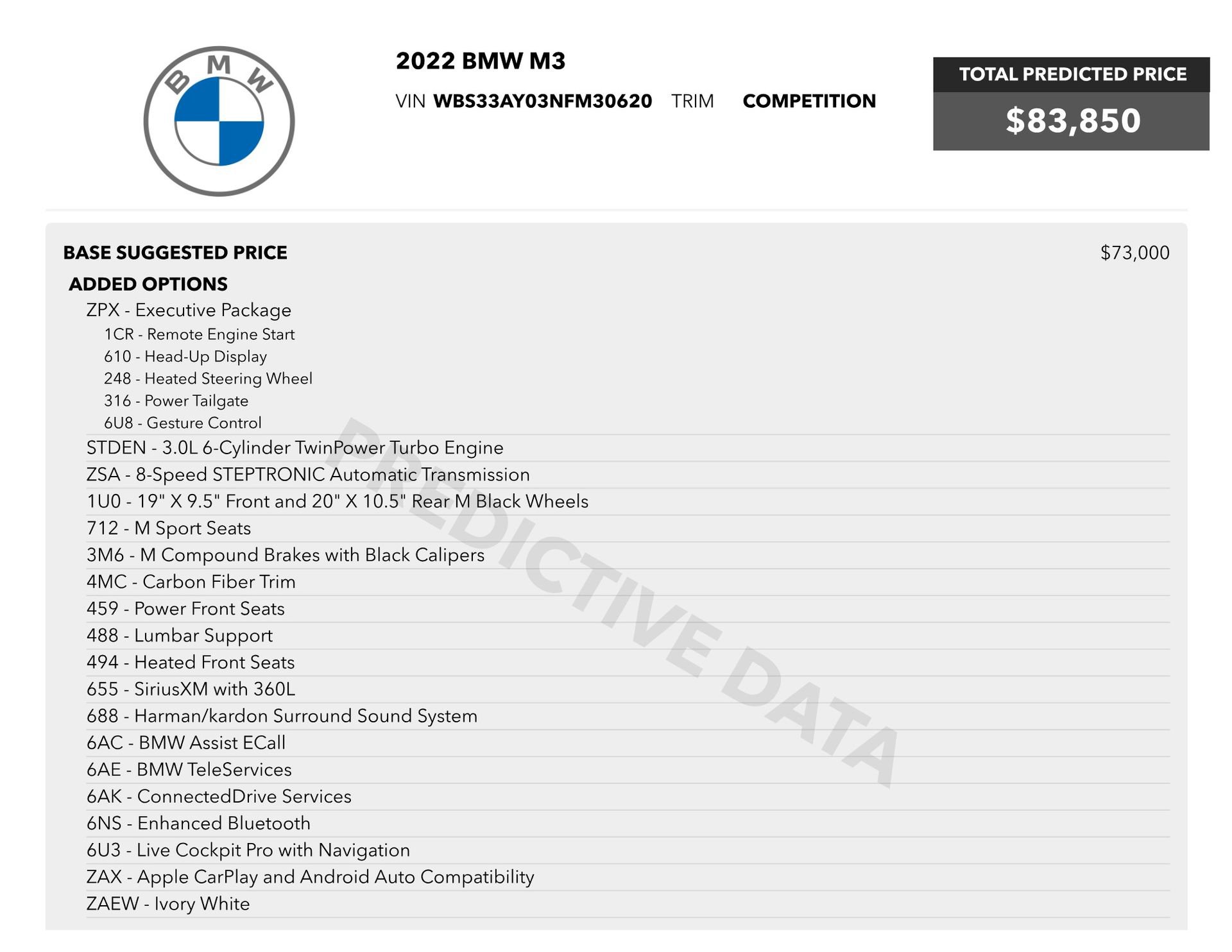 Used 2022 BMW M3 Competition w/ Executive Package RWD image 87