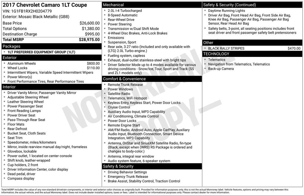 Used 2017 Chevrolet Camaro LT image 20