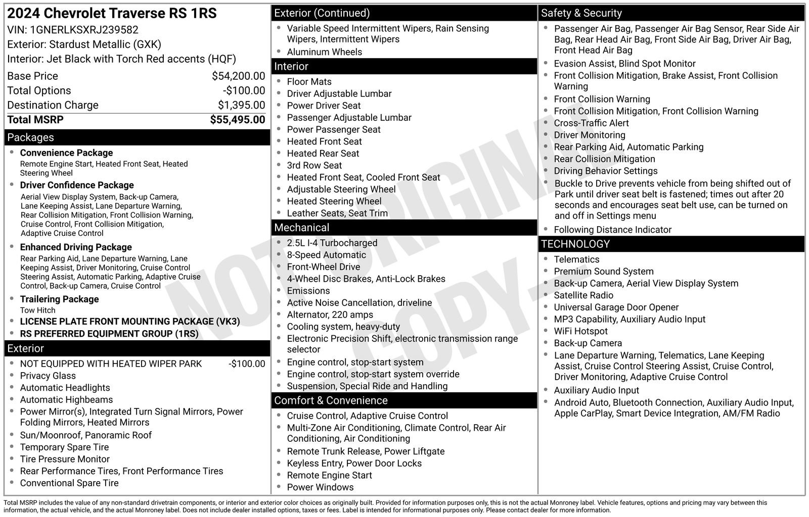 Used 2024 Chevrolet Traverse RS FWD image 15