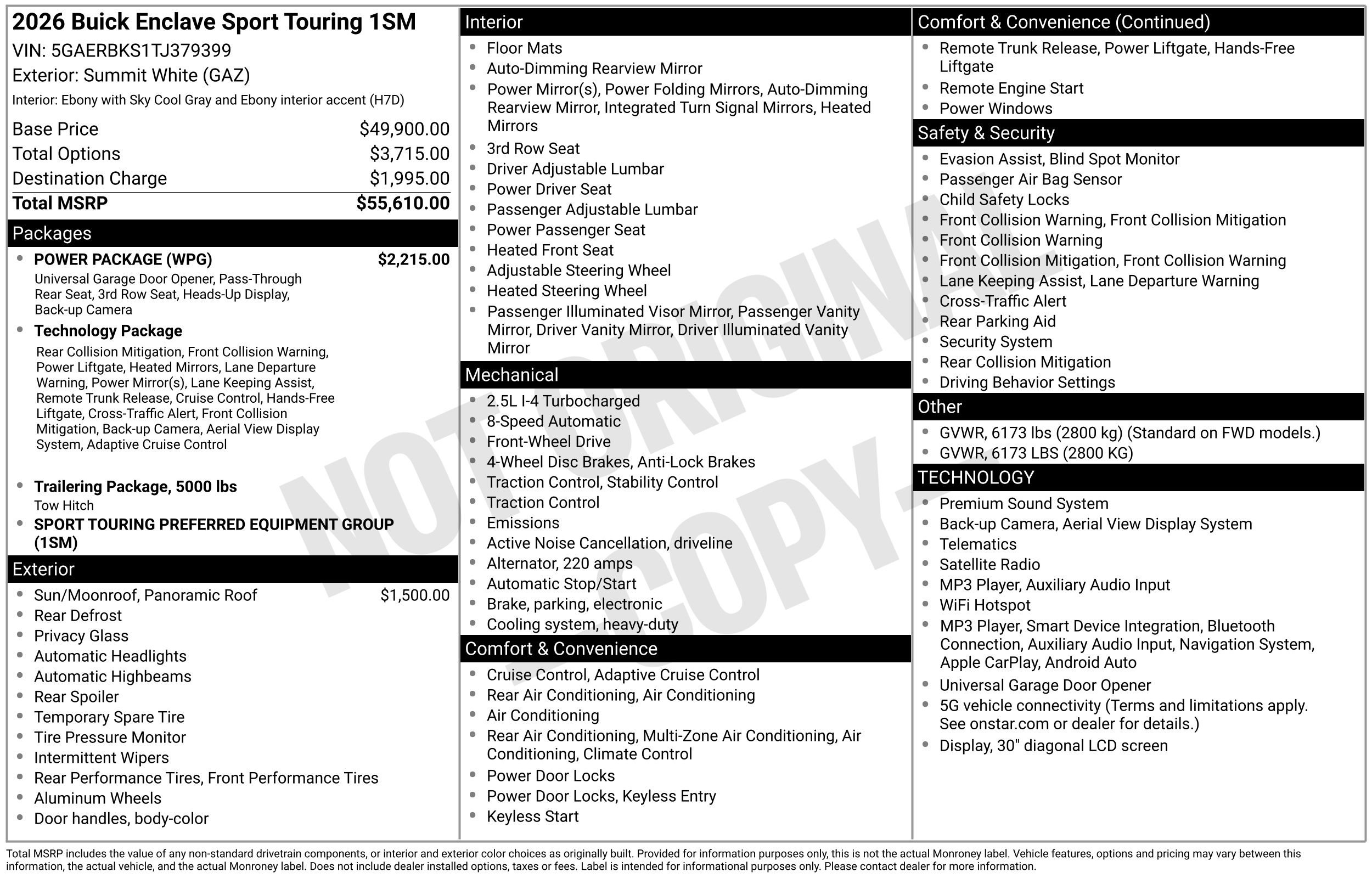 New 2026 Buick Enclave Sport Touring w/ Power Package FWD video 3