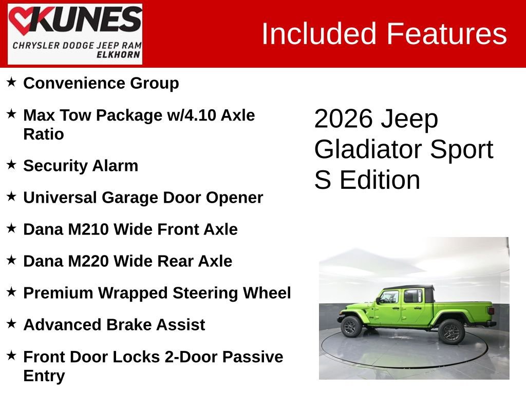 New 2026 Jeep Gladiator Sport image 3